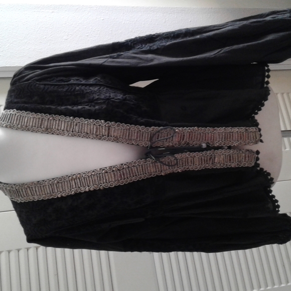 Free People Jackets & Blazers - Free People, beautiful Black with Sliver Trim Jacket